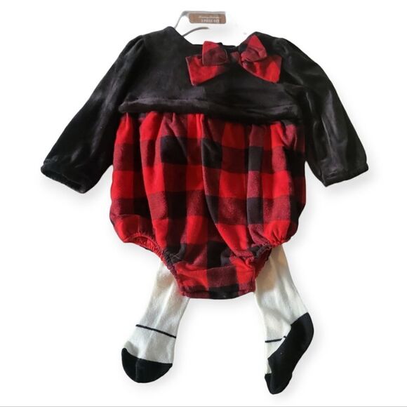 NWT Tommy Bahama Buffalo Check Baby Romper Set - Picture 2 of 3